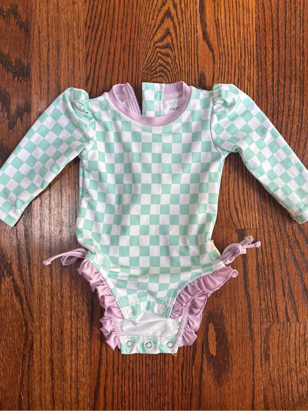 Caden Turquoise/Lilac 3-6 months Swimsuit with Ruffle